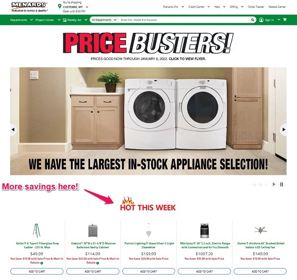 Save big at Menards! Price Busters and Hot This Week